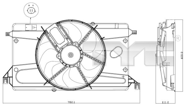 Ventilator, radiator 820-0002 TYC