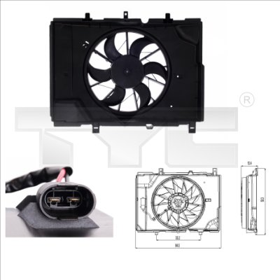 Ventilator, radiator 821-0001 TYC