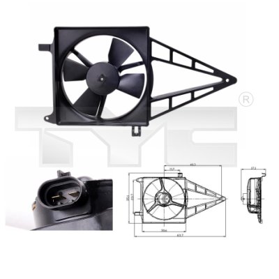 Ventilator, radiator 825-0012 TYC
