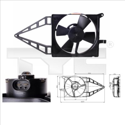 Ventilator, radiator 825-0013 TYC