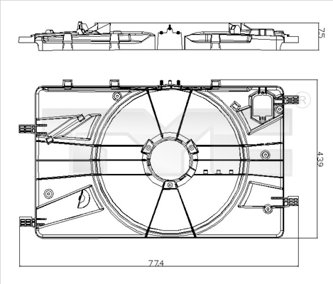 Suport, ventilator 825-0018-1 TYC