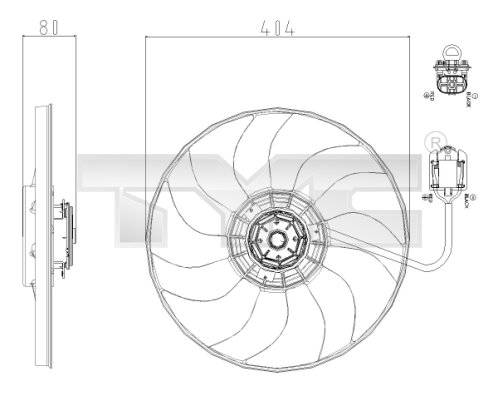 Ventilator, radiator 825-0019 TYC