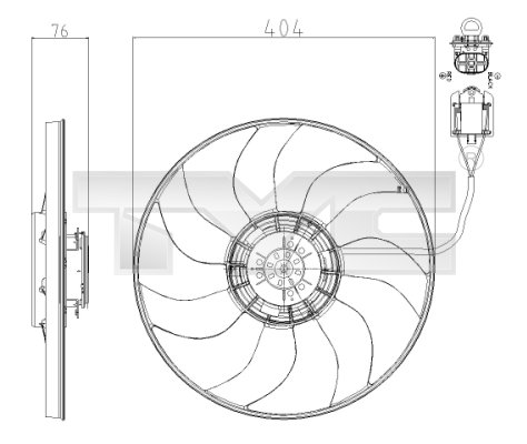 Ventilator, radiator 825-0020 TYC