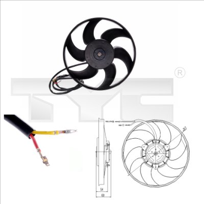 Ventilator, radiator 826-0002 TYC