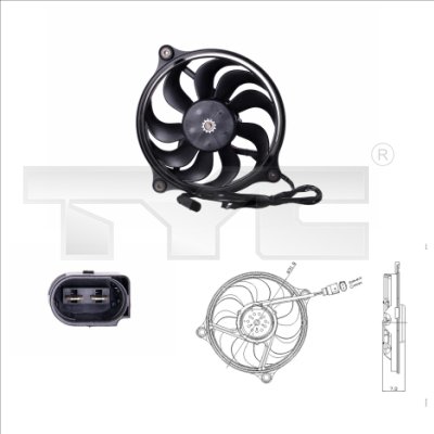Ventilator, radiator 837-0017 TYC