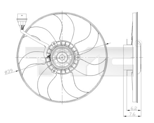 Ventilator, radiator 837-0036 TYC