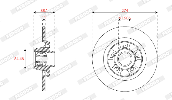 Disc frana DDF1796 FERODO