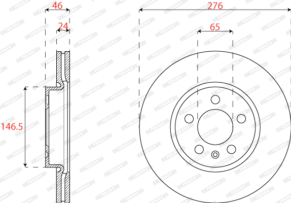 Disc frana DDF2664C FERODO