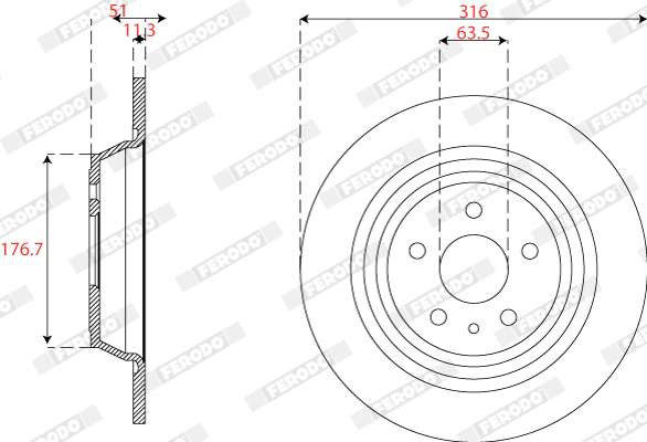 Disc frana DDF2788C FERODO