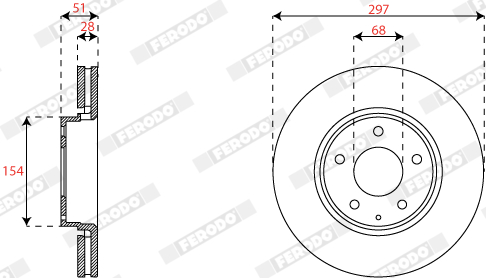 Disc frana DDF2849C FERODO