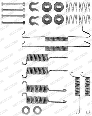Set accesorii, sabot de frana FBA17 FERODO