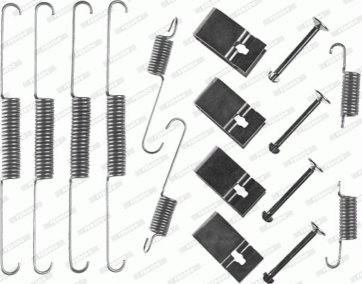 Set accesorii, sabot de frana FBA183 FERODO