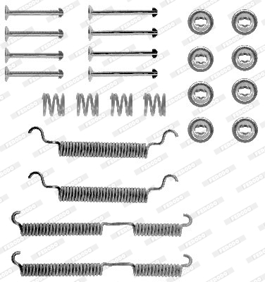 Set accesorii, sabot de frana FBA3 FERODO