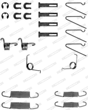 Set accesorii, sabot de frana FBA72 FERODO