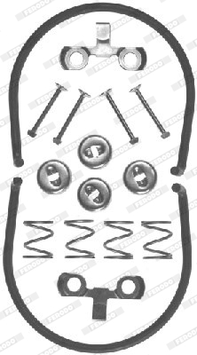Set accesorii, sabot de frana FBA98 FERODO