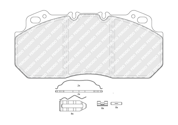set placute frana,frana disc FCV1047B FERODO