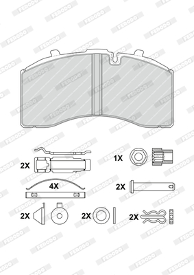 set placute frana,frana disc FCV1657B FERODO