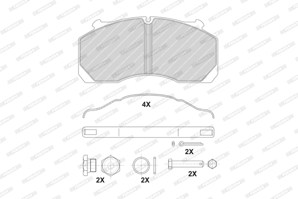 set placute frana,frana disc FCV1821B FERODO