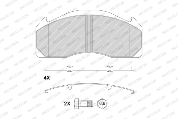 set placute frana,frana disc FCV1962B FERODO