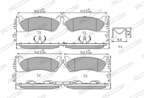 Set placute frana,frana disc FDB1401 FERODO