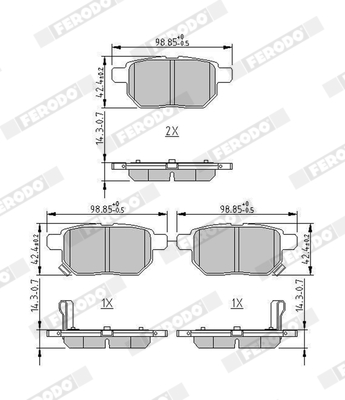 Set placute frana,frana disc FDB4335 FERODO