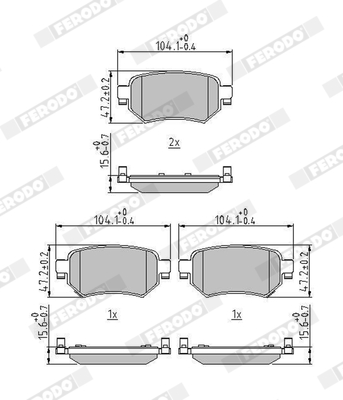 Set placute frana,frana disc FDB4944 FERODO