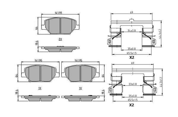 Set placute frana,frana disc FDB5214 FERODO