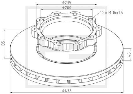 Disc frana 036.104-00A PE Automotive