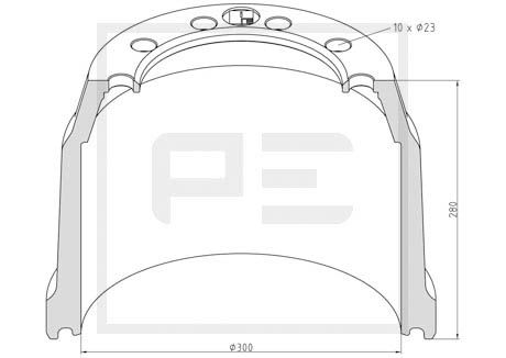 Tambur frana 066.442-00A PE Automotive