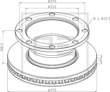 Disc frana 256.052-00A PE Automotive