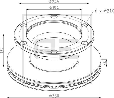 Disc frana 256.054-00A PE Automotive