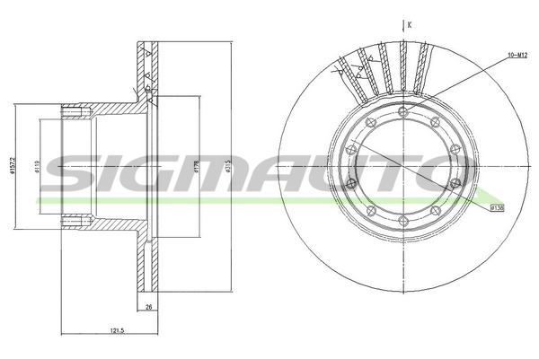 Disc frana DB0101V SIGMAUTO