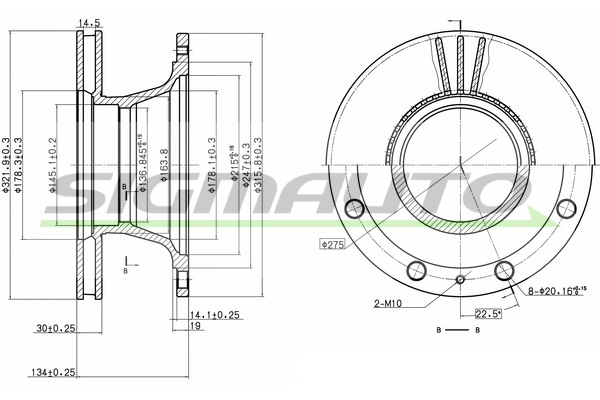 Disc frana DB0106V SIGMAUTO