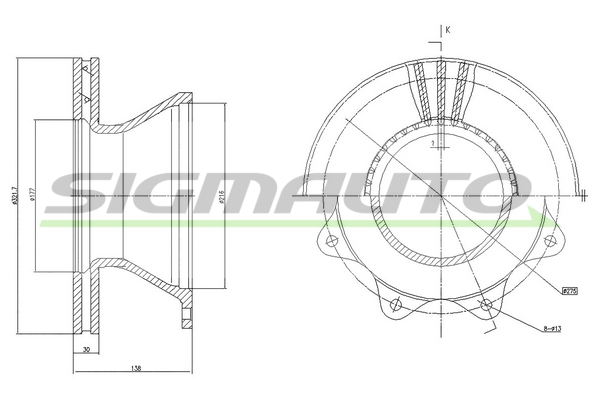 Disc frana DB0142V SIGMAUTO