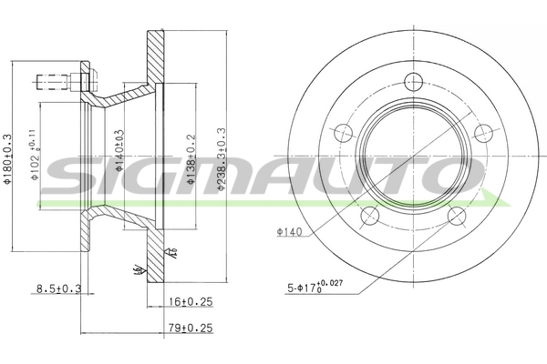 Disc frana DB0221S SIGMAUTO