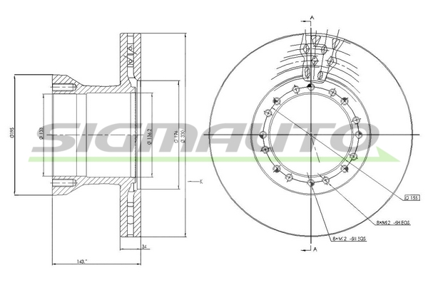 Disc frana DB0256V SIGMAUTO