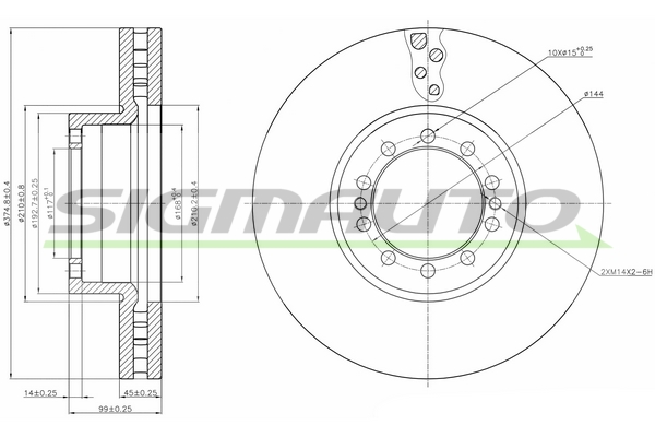 Disc frana DB0257V SIGMAUTO