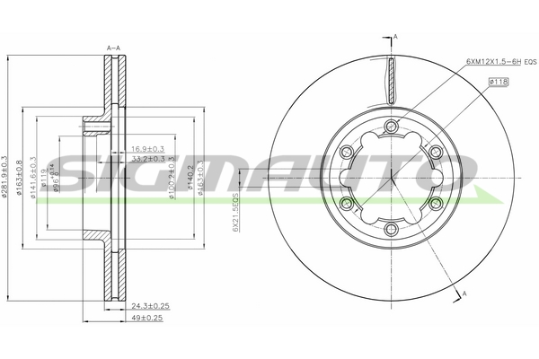 Disc frana DB0262V SIGMAUTO