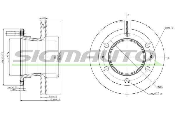 Disc frana DB0264V SIGMAUTO
