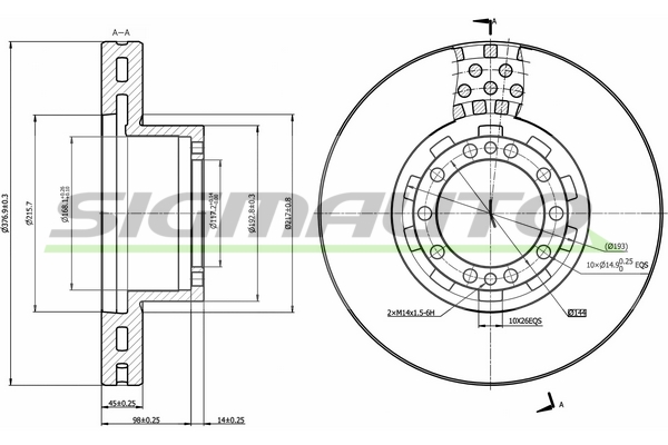 Disc frana DB0283V SIGMAUTO