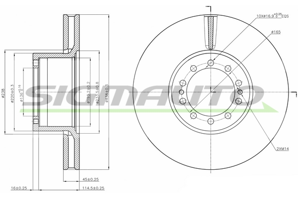 Disc frana DB0286V SIGMAUTO