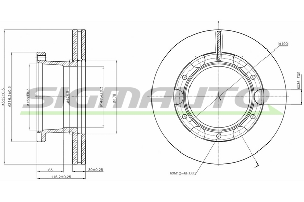 Disc frana DB0306V SIGMAUTO