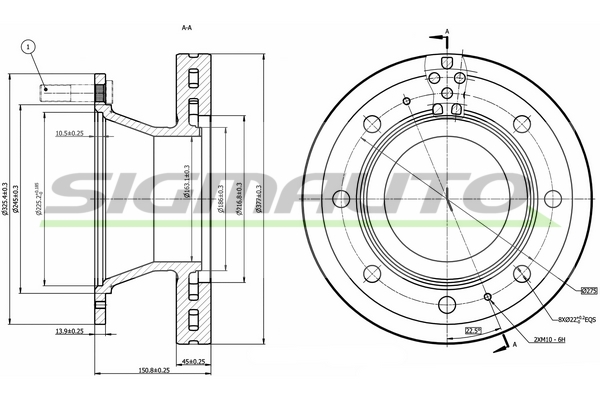 Disc frana DB0308V SIGMAUTO