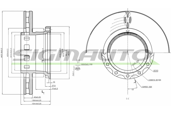 Disc frana DB0318V SIGMAUTO