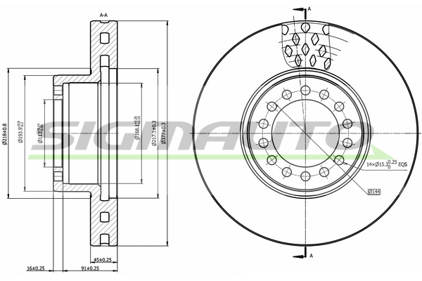 Disc frana DB0319V SIGMAUTO