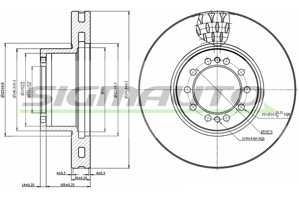 Disc frana DB0324V SIGMAUTO