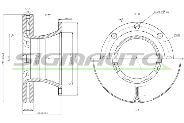 Disc frana DB0325V SIGMAUTO