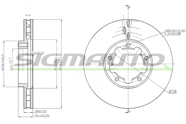 Disc frana DB0326V SIGMAUTO