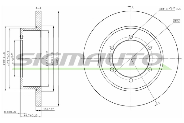 Disc frana DB0327S SIGMAUTO