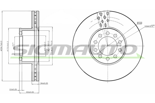Disc frana DB0330V SIGMAUTO